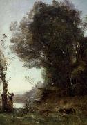 Jean Baptiste Camille  Corot appelskord i ariccia oil painting reproduction